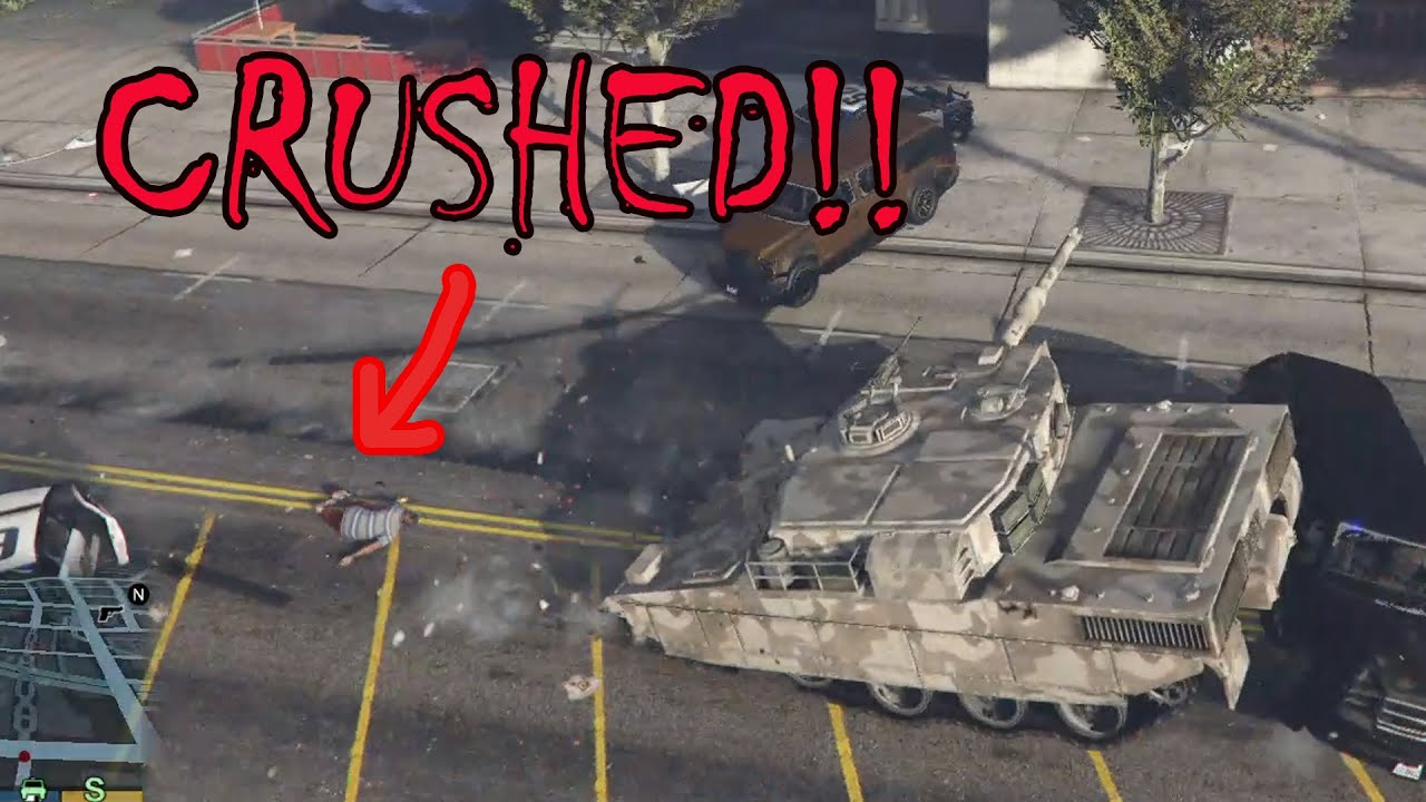 Grand Theft Auto V Tank Run Over, Rampage, and Kills [18+]