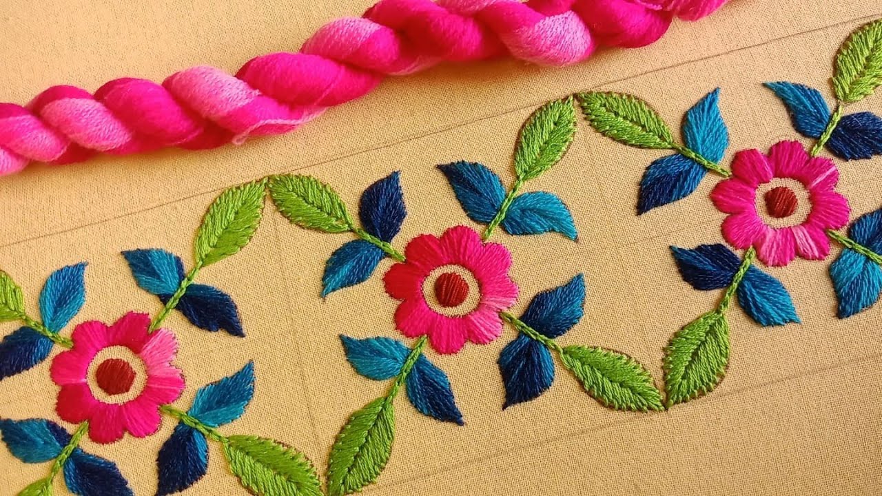 Hand Embroidery Modern and Latest Phulkari Dupatta/Orna/Kameez & Kurti Design-68,ফুলকারি বর্ডারলাইন