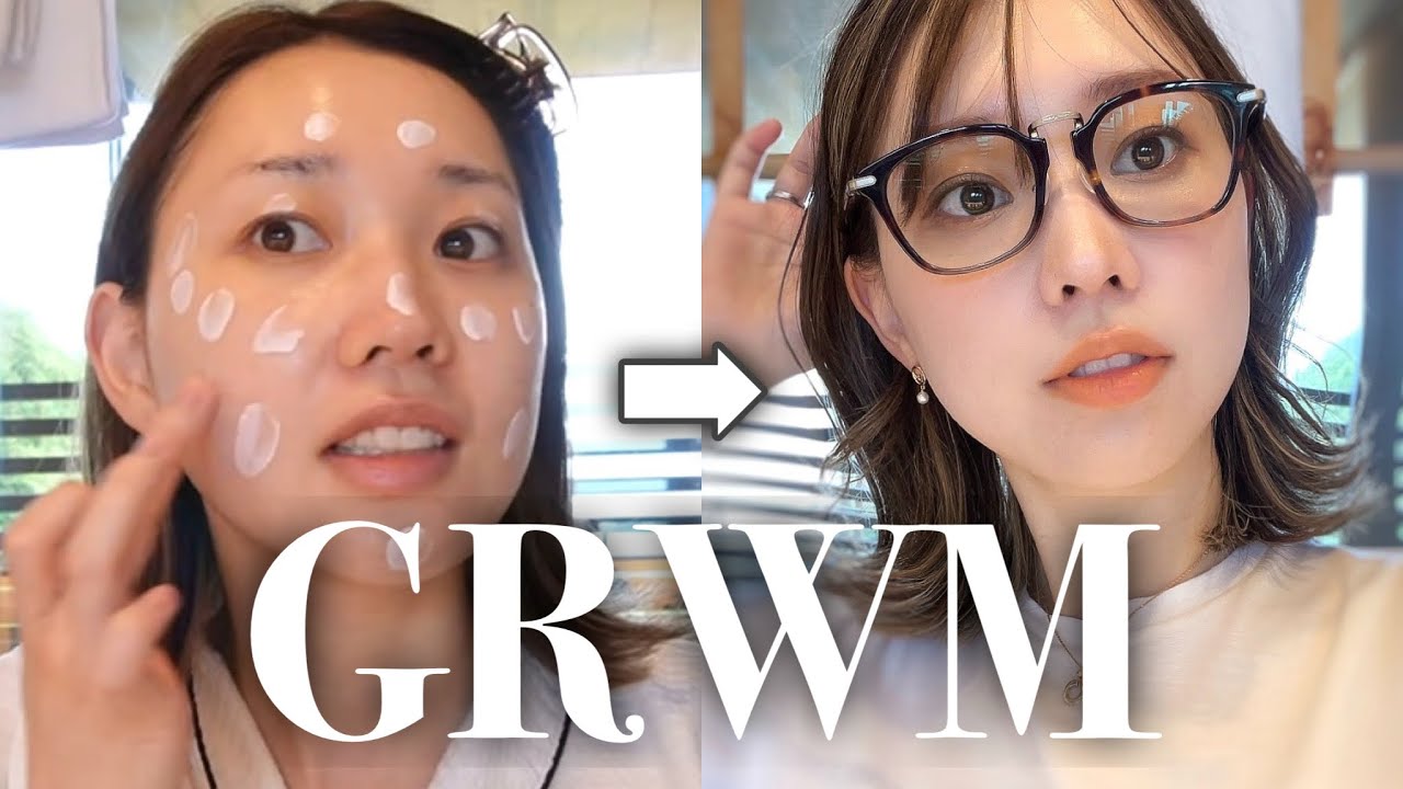【GRWM】旅行に行った時の朝の準備♡夏メイク＆ヘアセット