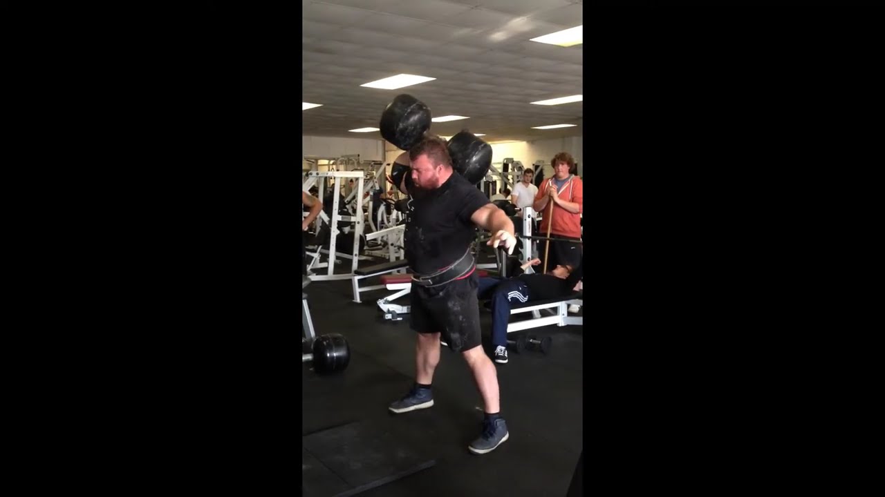 EDDIE HALL Pressing a 105kg Circus Dumbbell at Strength Asylum