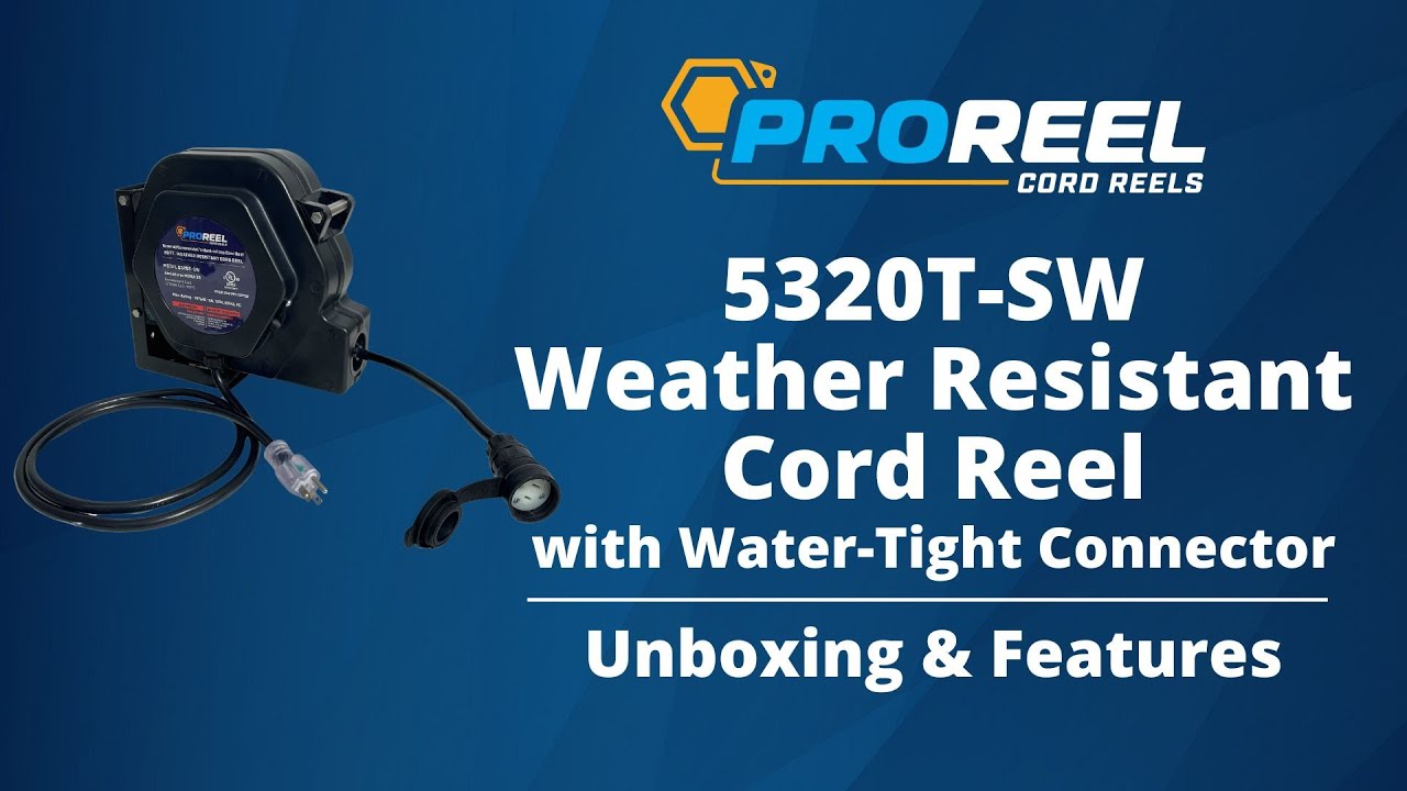 ProReel  Retractable Weather Resistant Cord Reel with Water-Tight Connector  - Alert 5320T-SW
