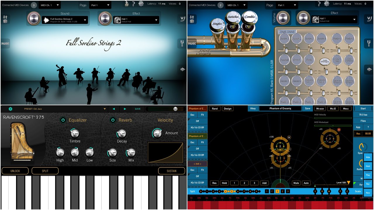 Apps Ravenscroft275+iSymphonicOrchestra+HeavyBrass+SynthScaper HQ (iPad5 - Zé Osório)