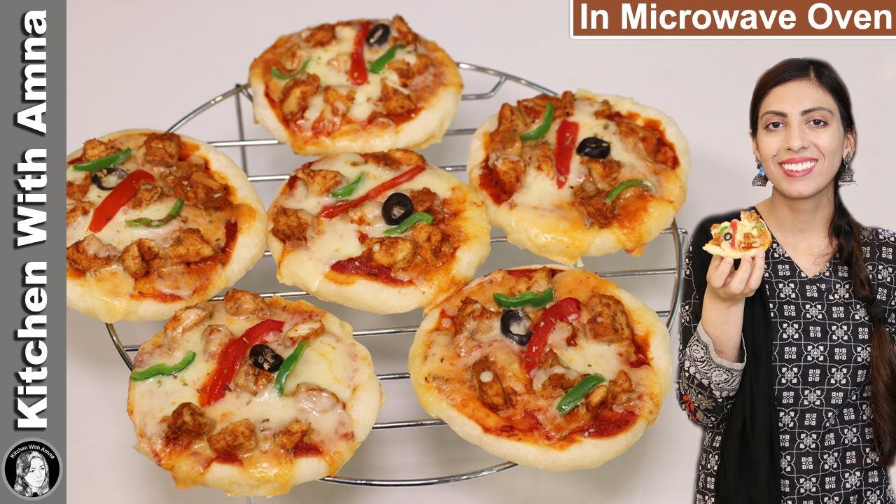 Bakery Style Mini Pizza in Microwave Oven | Chicken Pizza Recipe | Kitchen With Amna