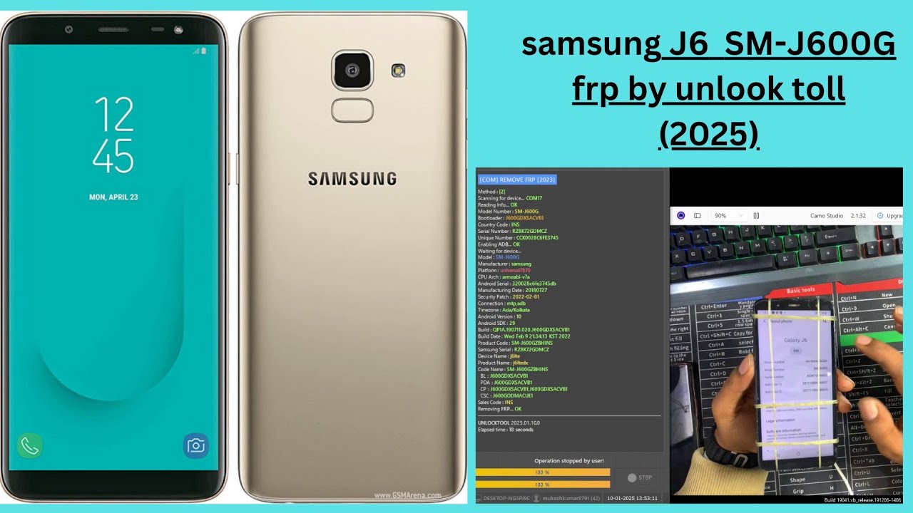 Samsung J6 FRP Google Bypass by unlock Tool One Click  game over 1000%