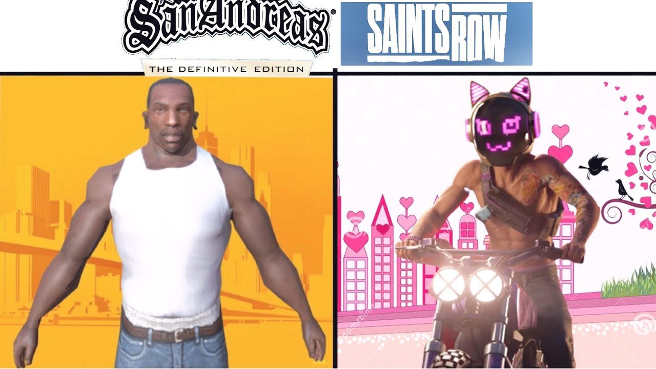 Gta Definitive and Saints Row 2022 Bad Games Comparison