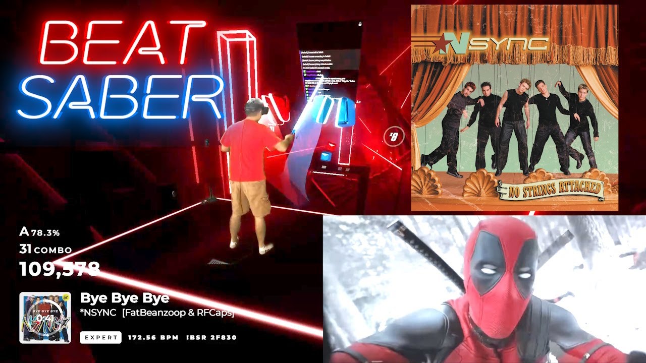Deadpool Dance BYE BYE BYE In Beat Saber Mixed Reality | NSYNC | Deadpool & Wolverine