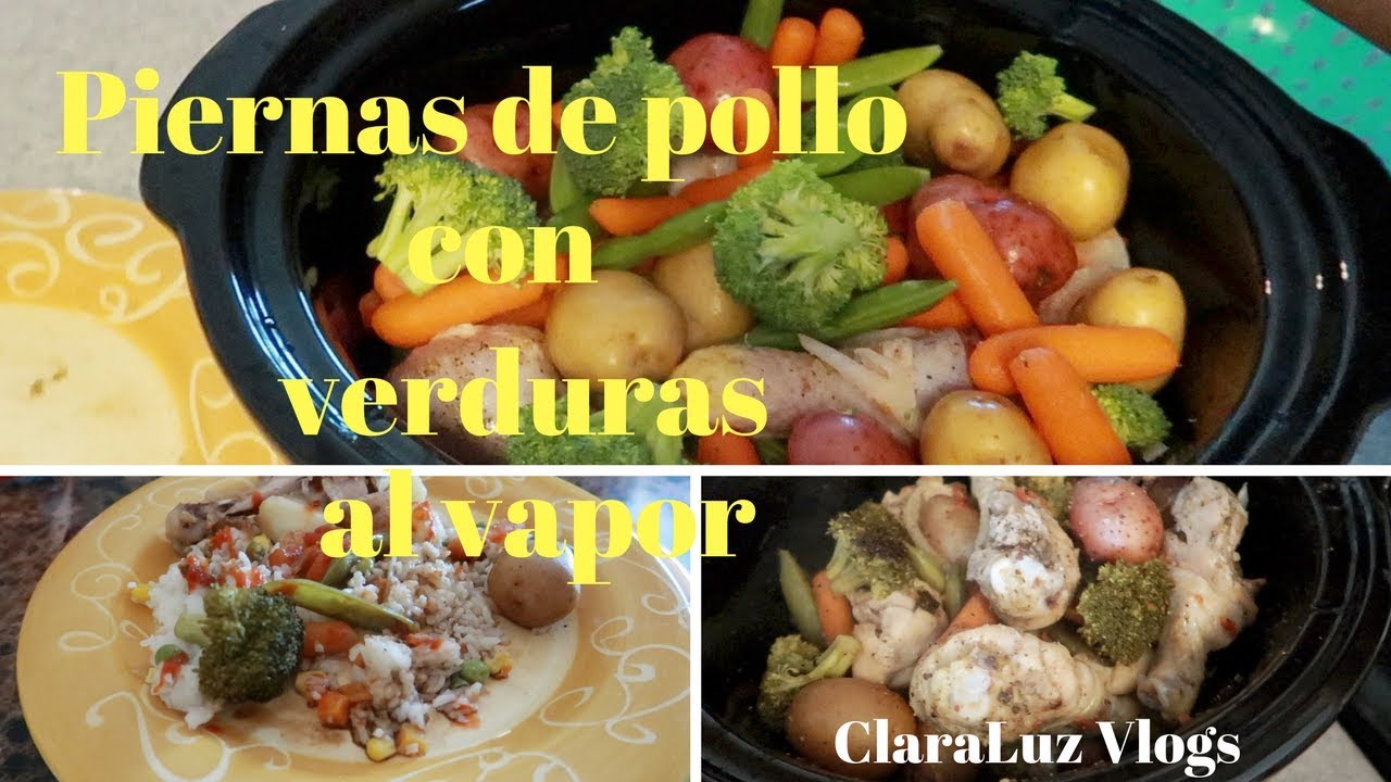 Piernitas de Pollo con verduras al vapor!😋🍗🥕🥗