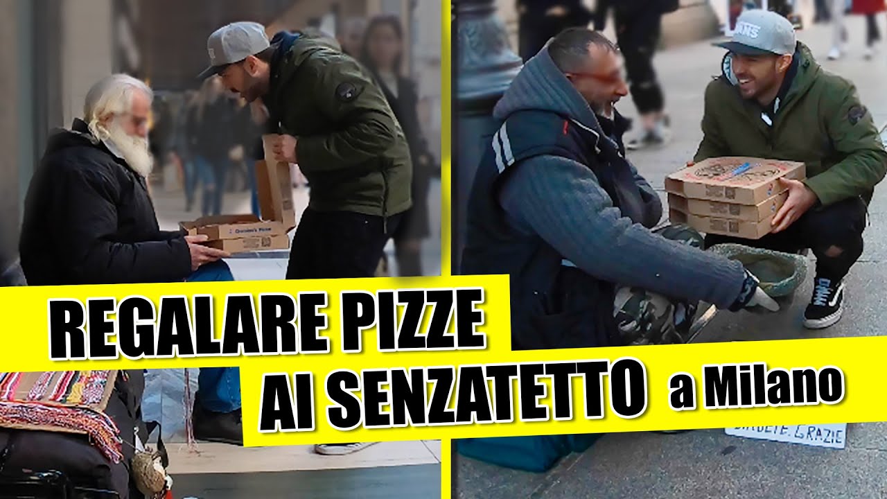 REGALARE PIZZE ai SENZATETTO a MILANO a NATALE [ Esperimento Sociale ]