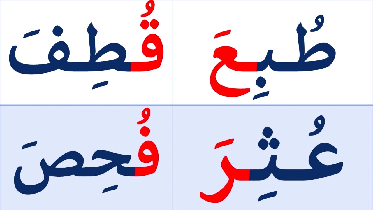 تعلم القراءة والكتابة | تعلم قراءة وكتابة كلمات ثلاثية مع الحركات الثلاث الفتح والكسر والضم