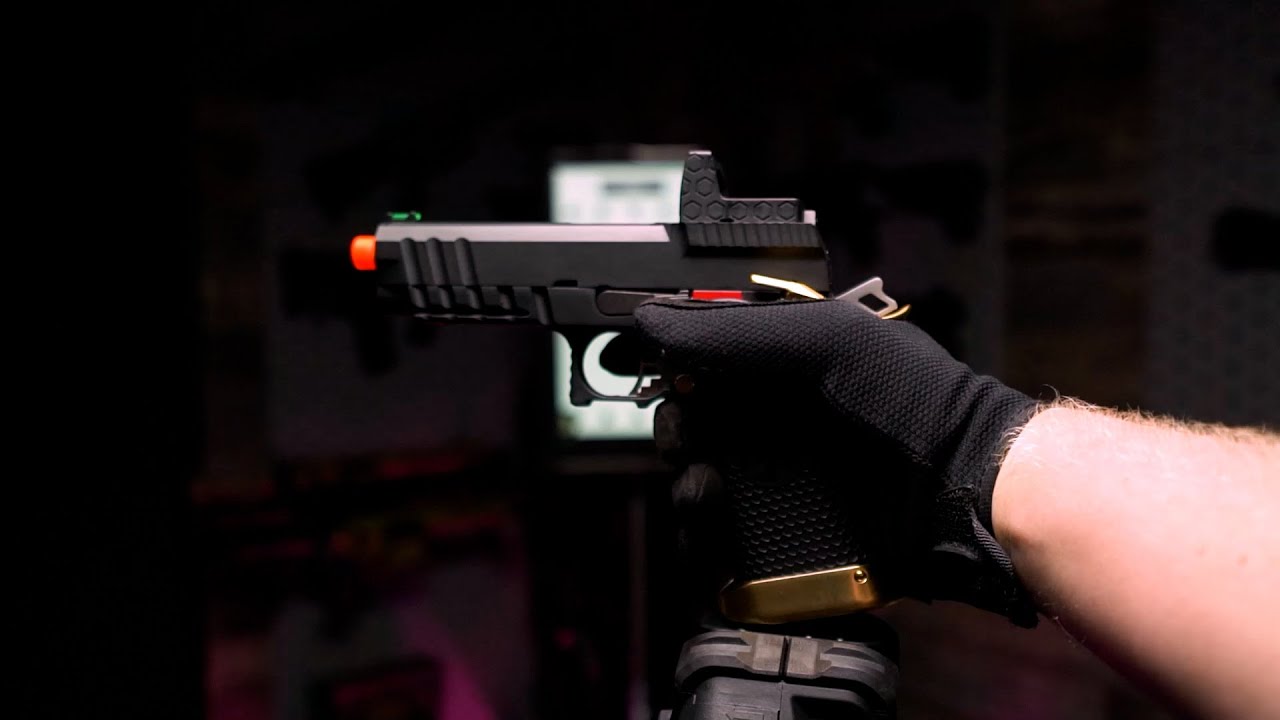 AW Custom Hi-CAPA Full Auto GBB Pistol with Drum Mag Demo