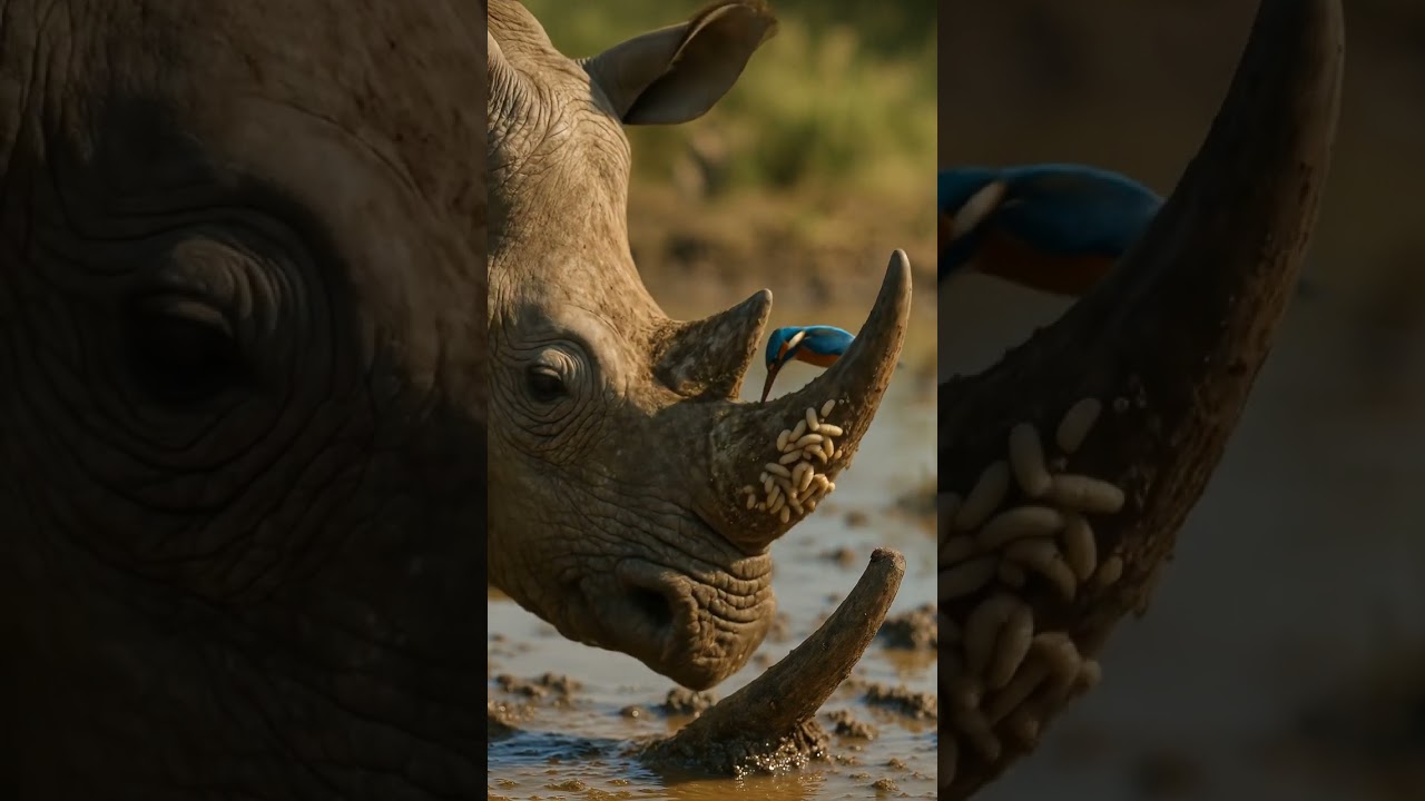 Bird Rescues Rhino from Parasites 🐦🦏 | The Power of Kindness