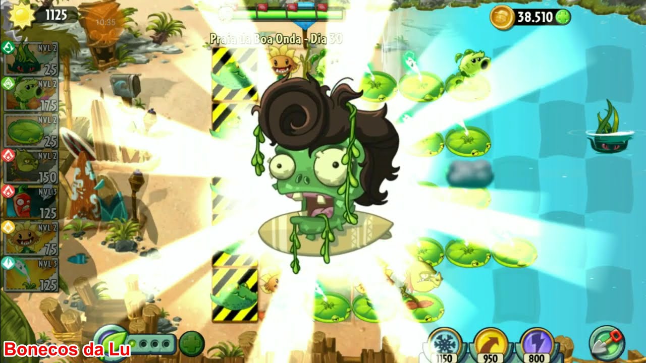 Plants vs Zombies 2 - DERROTAMOS o Zumb&atilde;o na Praia da Boa Onda - Dias 30,31 e Chef&atilde;o - Parte 95