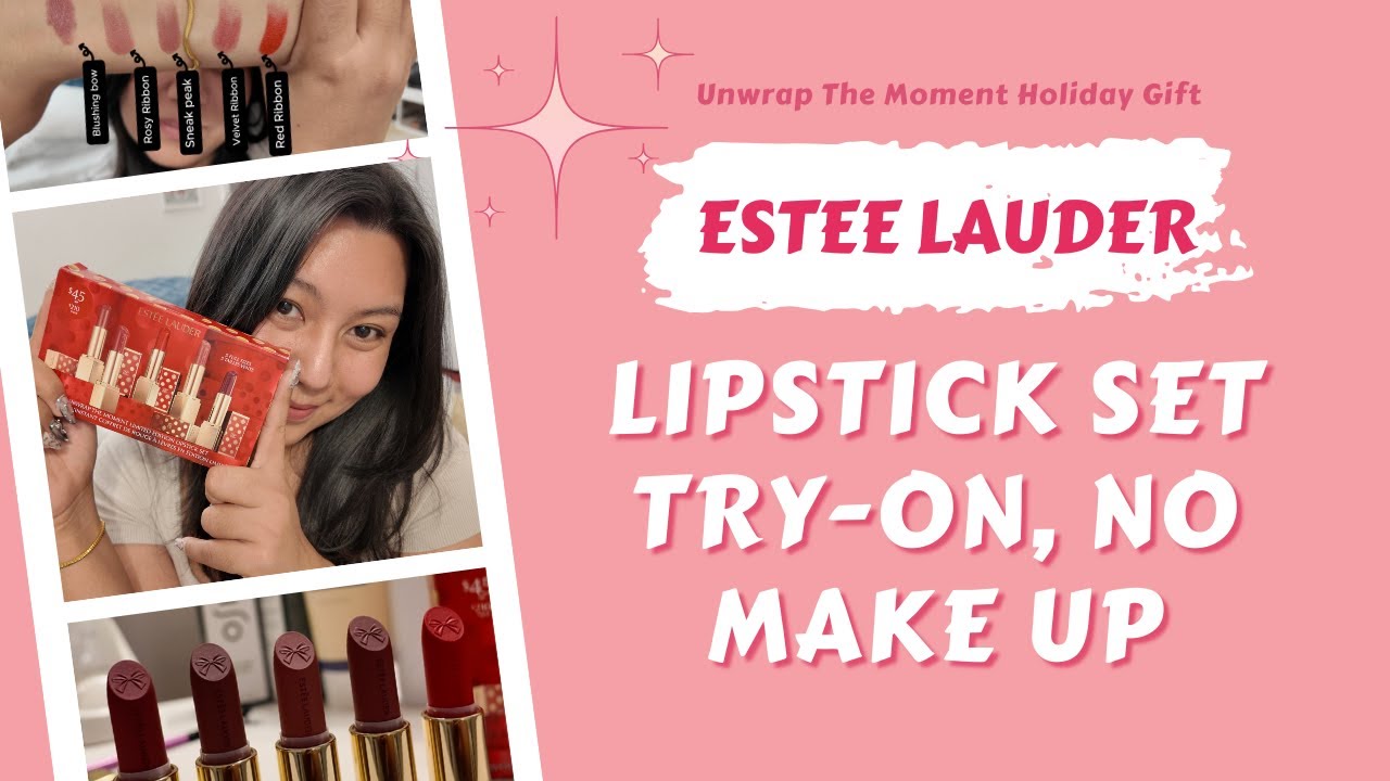 Testing the Estee Lauder Holiday Lipstick Gift Set 2025 | Honest Bare Face Try-On