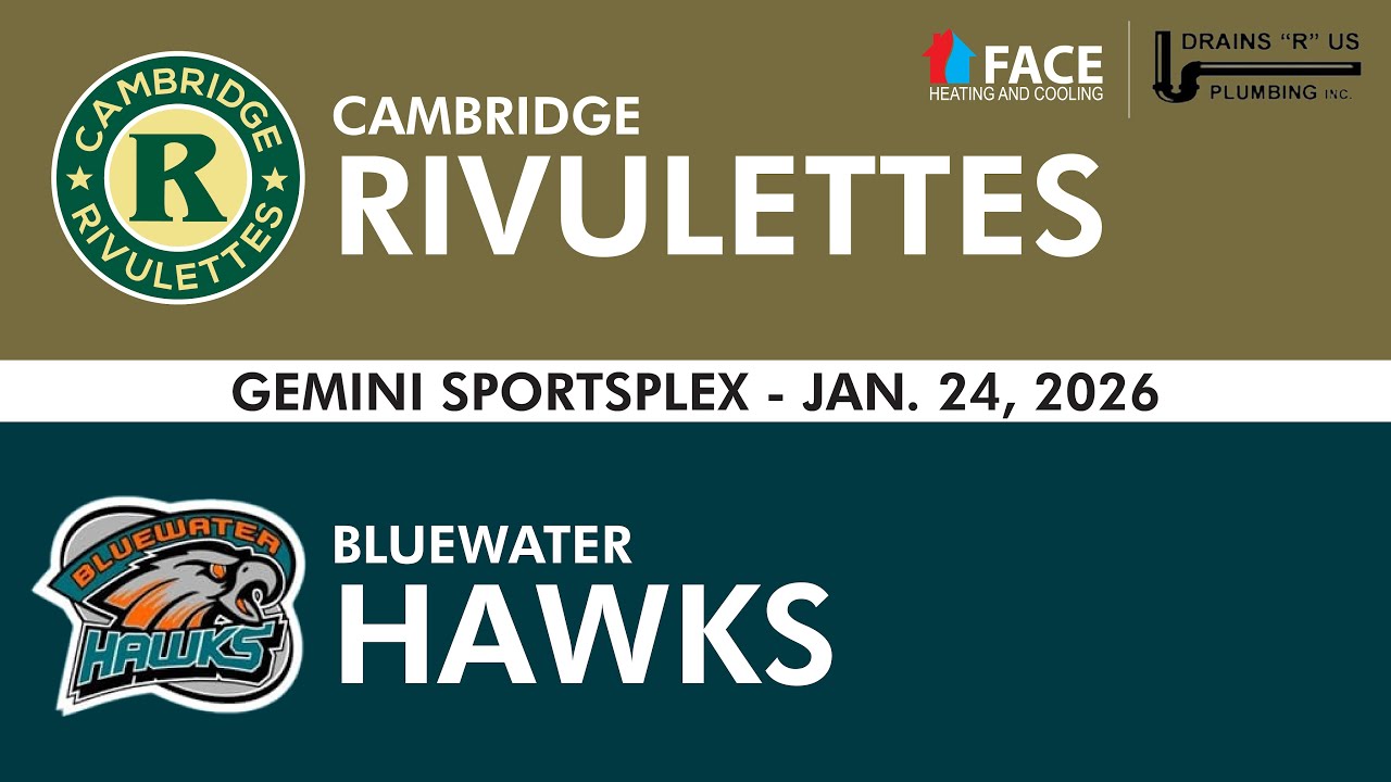 Cambridge Rivulettes @ Bluewater Hawks - Jan. 24, 2026 - Pres. by FACE Heating and Cooling