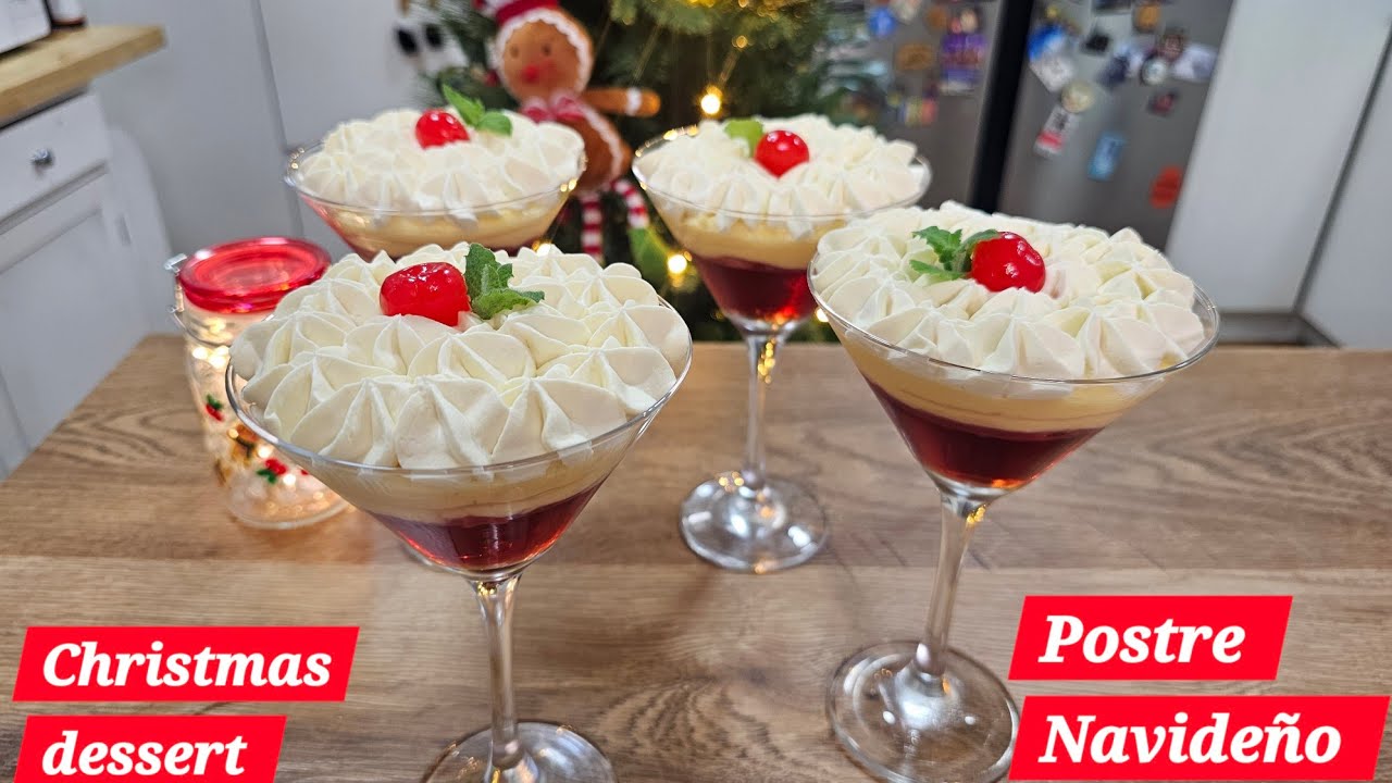 Postre Navide&ntilde;o Copas triple sabor un Trifle f&aacute;cil- Christmas dessert, SilvanaCocina 🎄