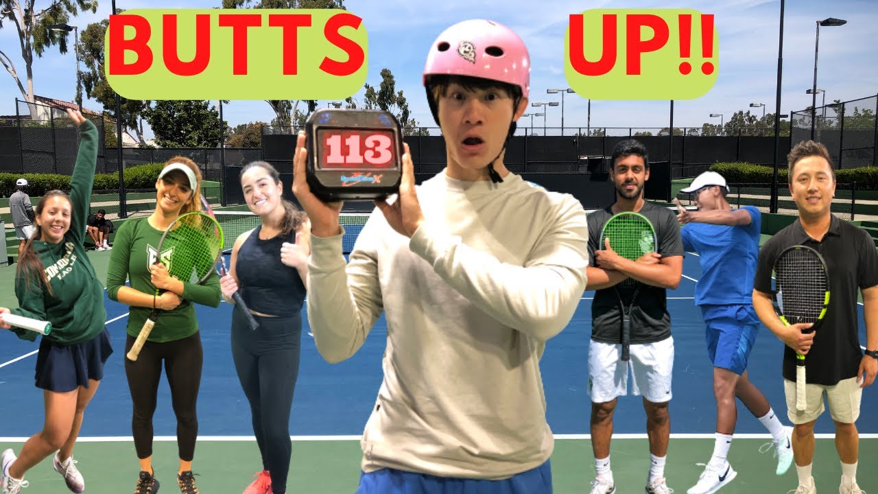 Radar Gun Serve Challenge | Who has the biggest tennis serve?? Butts up for the loser