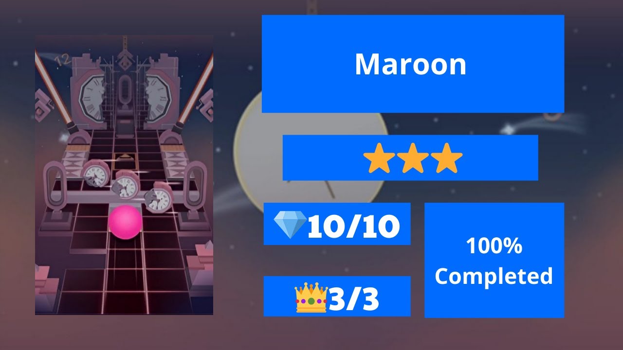 Rolling Universe | Maroon ☆☆☆ (Clear Gems and Crowns)