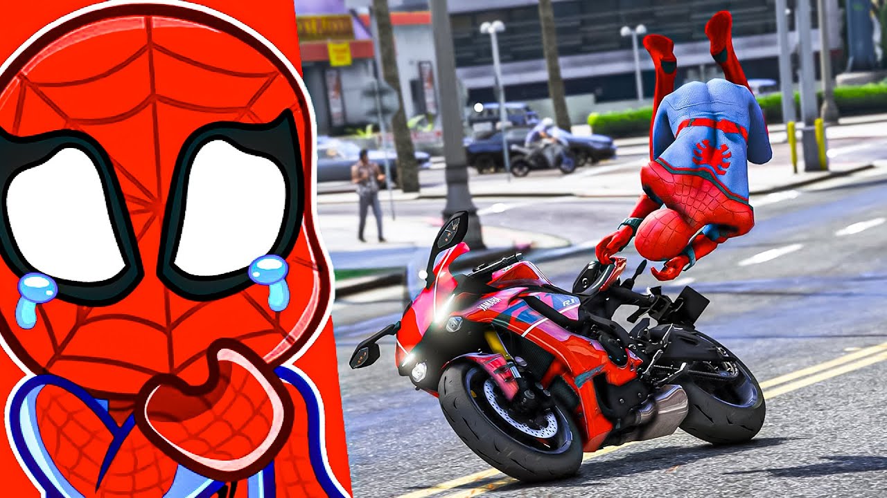 Iron SPIDERMAN Funniest Bike RAGDOLL Fails (Try Not To Laugh!)