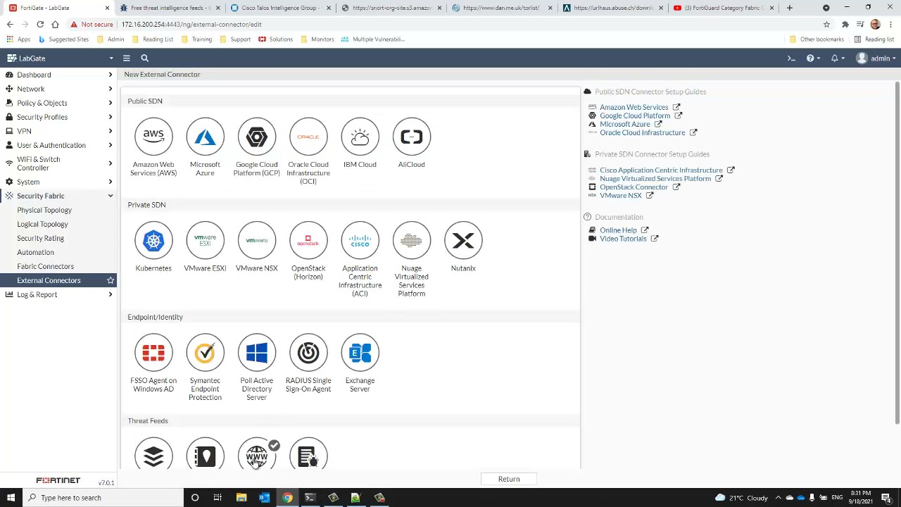 Configure and use 3rd Party threat feeds on a Fortigate Firewall