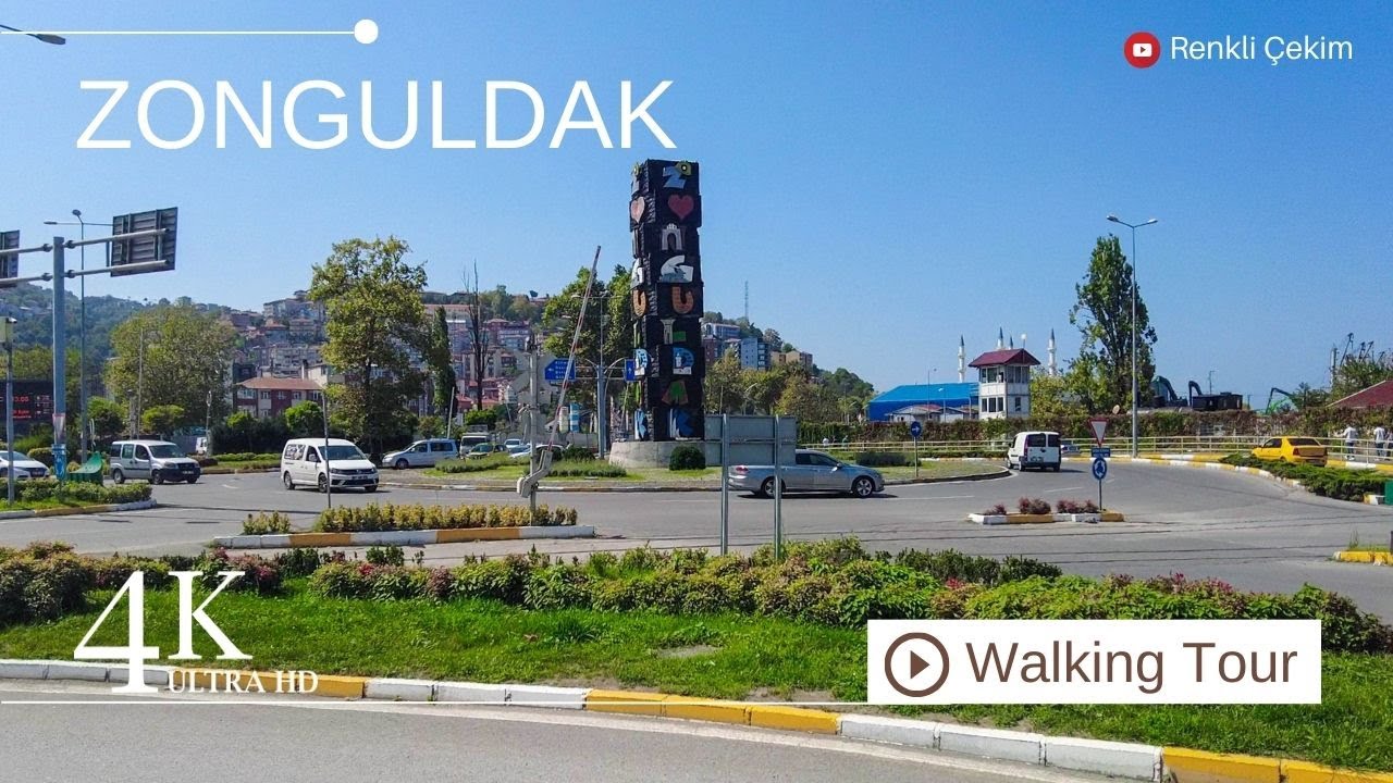 4K Zonguldak Şehir Merkezinde Yürüyüş Turu | Türkiye 2024