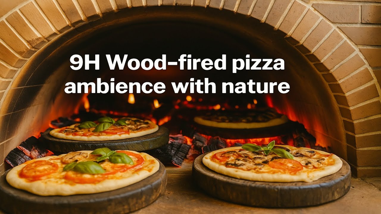 🍕 9H Wood-Fired Pizza Ambience | Crackling Fire & Birds Singing | Relax & Sleep