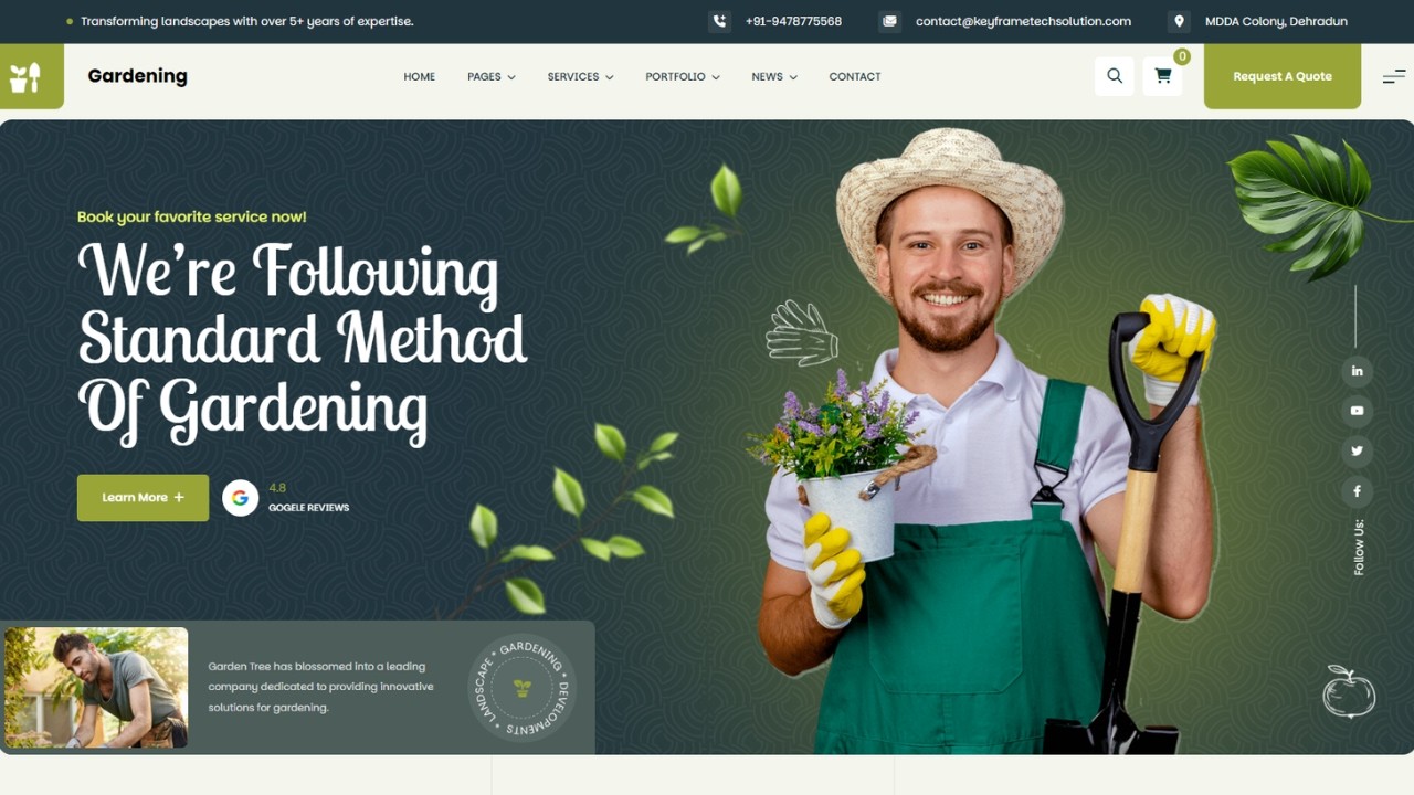 Professional Gardening & Landscaping Website Template | Full Design + Customization Preview 🌿