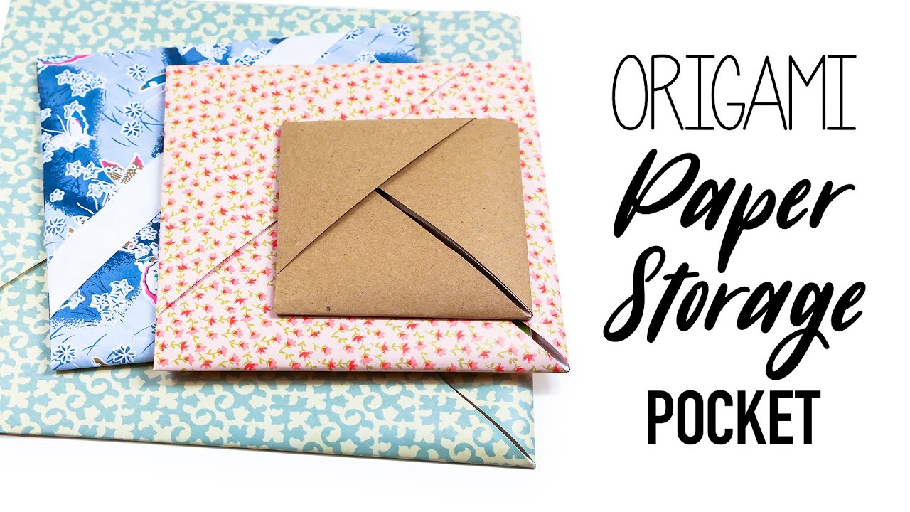 Origami Paper Storage Pocket - DIY Tutorial - Paper Kawaii