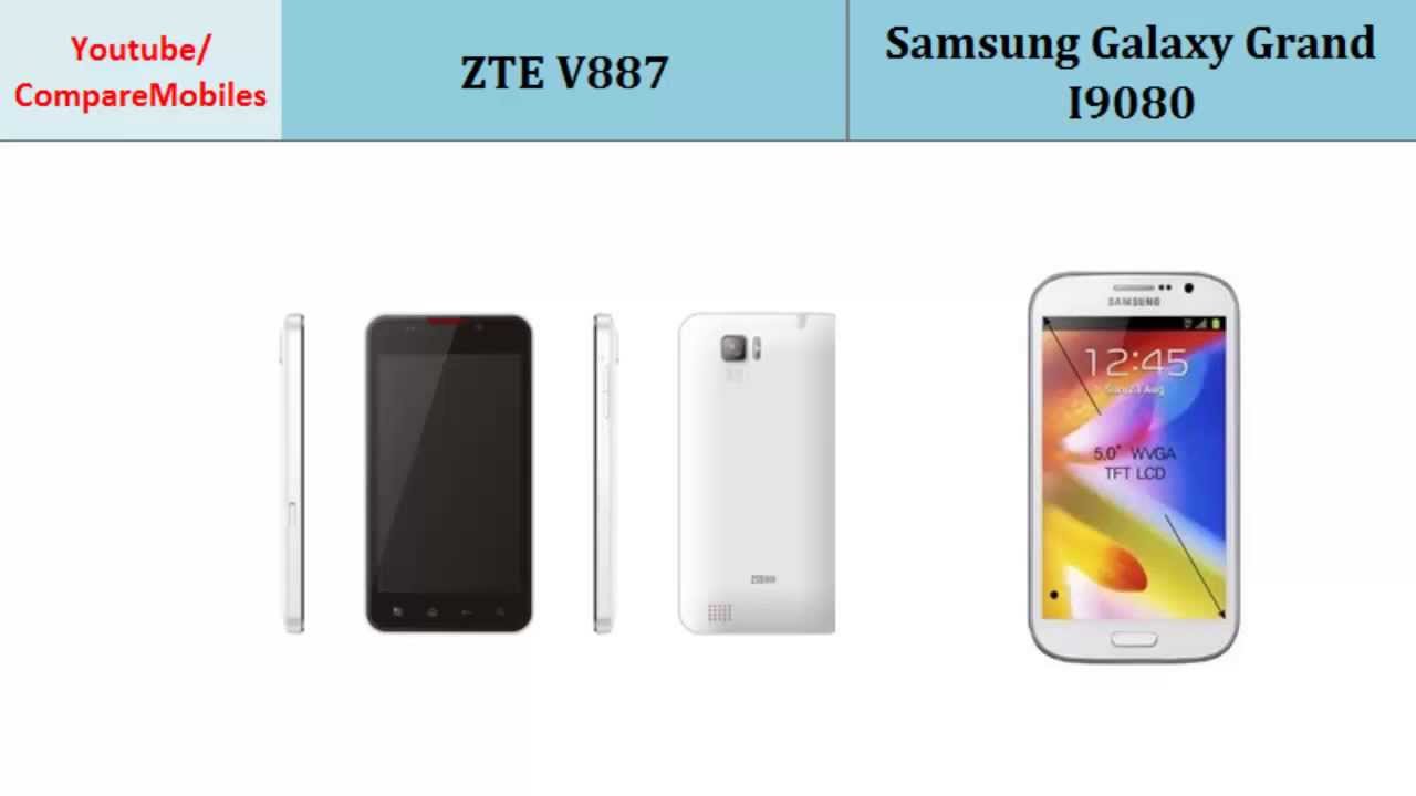 ZTE V887 Versus Samsung Galaxy Grand I9082, full specs