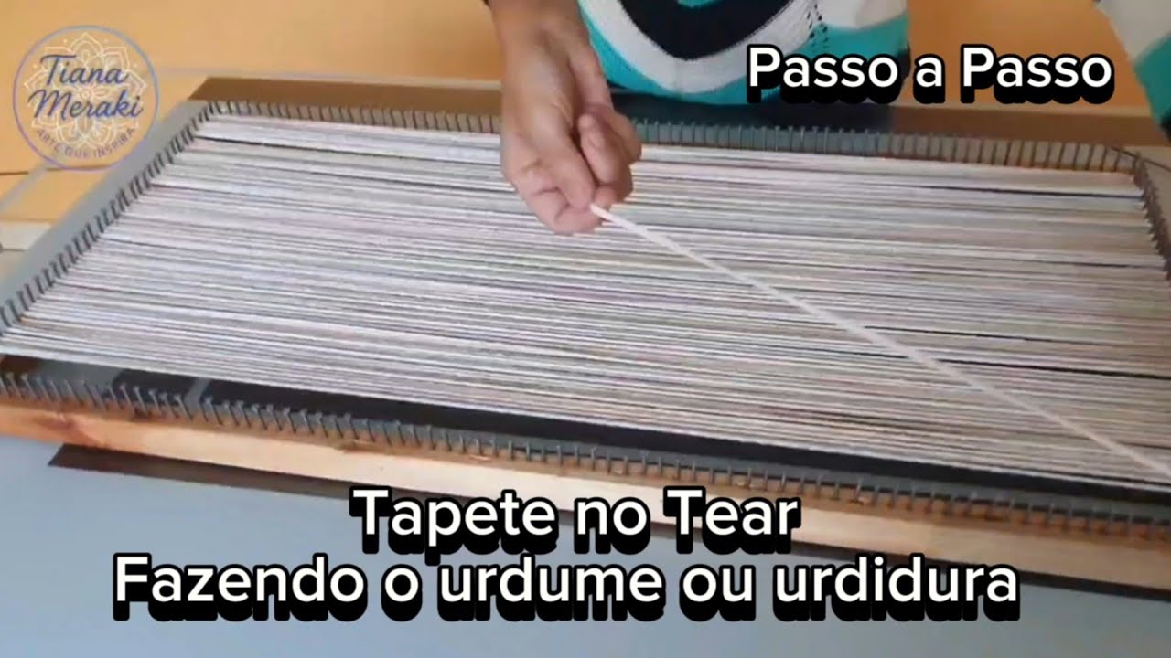 Tapete no Tear de Pregos - Parte 1 | Urdume com Barbante