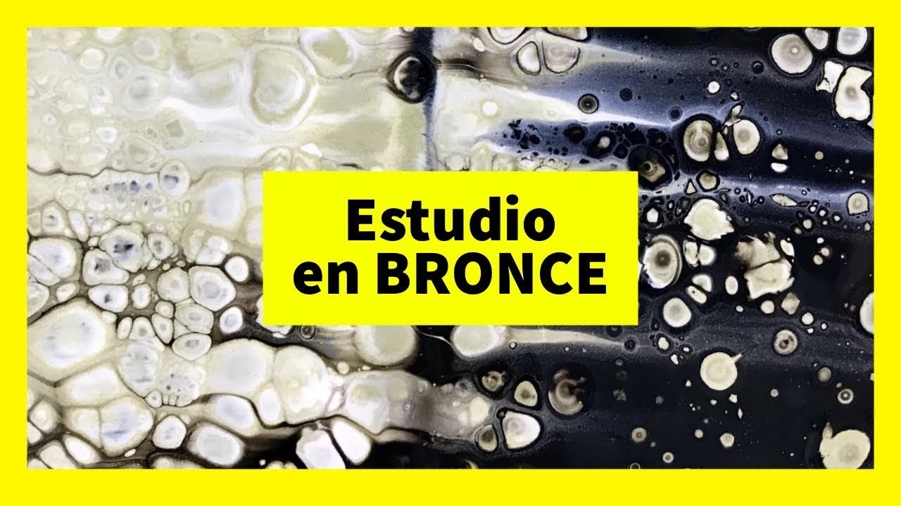 😎 BRONCE metalizado: Pouring acrílico con cola blanca y aceite de silicona