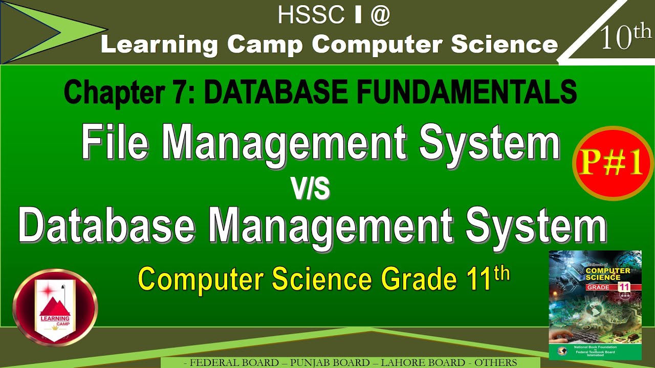 Database Management System class 11 | chapter 7 computer | Part 1 | FBISE | Learning camp