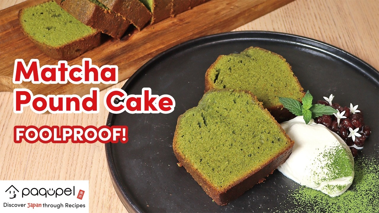 Luxurious Matcha Pound Cake with White Chocolate & Cream