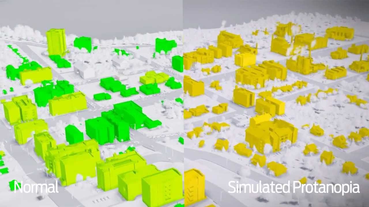 Why games need color blind modes - see SimCity with simulated color blindness