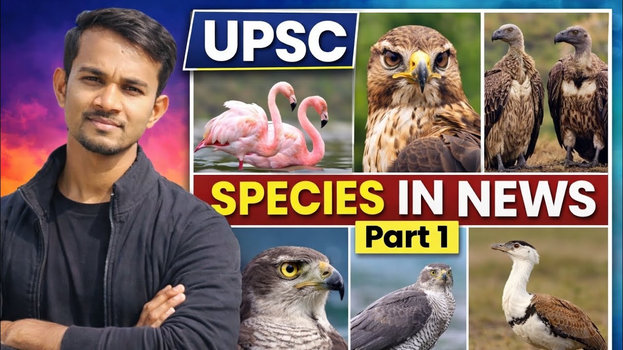 Species in news for upsc #trending #viral #discovery #jpsc #owl #flamingo #vultures #greatindian #yt