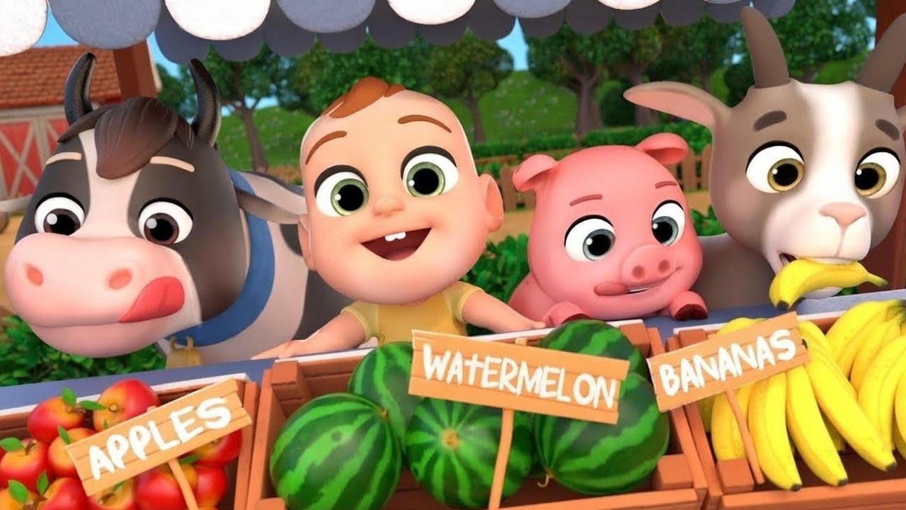 I Like to Eat Apples & Bananas 🍎🍌 | Learn Colors & Food | 3D Kids Songs
