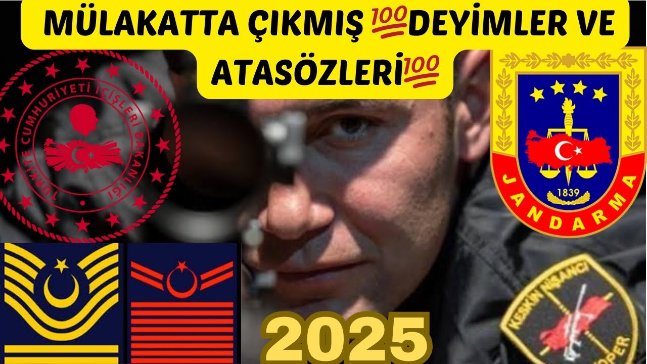 SÖZLÜ MÜLAKATTA ÇIKMIŞ DEYİMLER VE ATASÖZLERİ SORULAR VE CEVAPLAR 2025 #uzmançavuş #astsubay #eğitim
