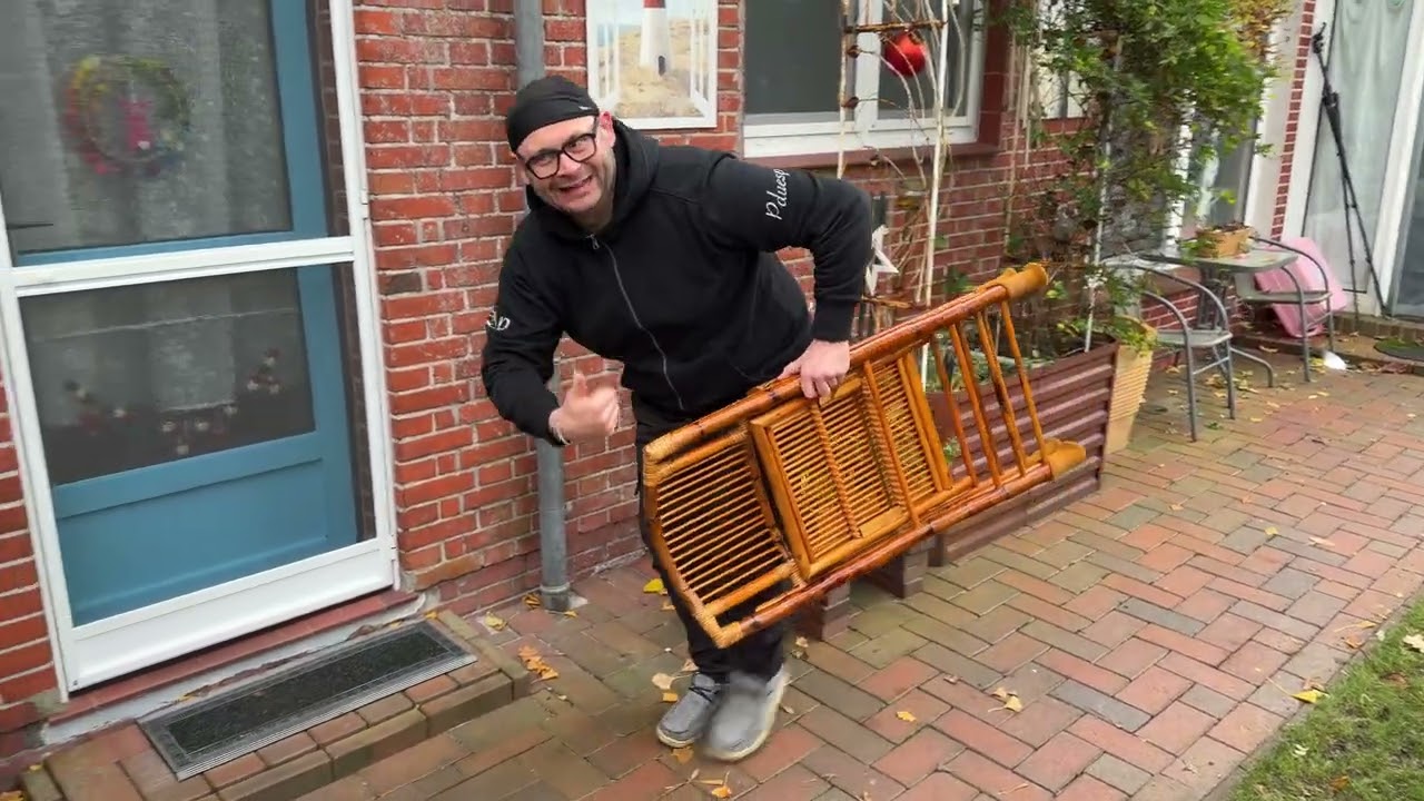 FSC-zertifizierter Bambus-Faltstuhl, Handgefertigter Retro-Stil Stuhl 150 kg Unboxing und Anleitung