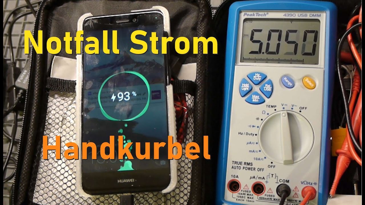 Handy Notfall Ladeger&auml;t, Handkurbelgenerator 12V auf 5V USB selber machen oder kaufen