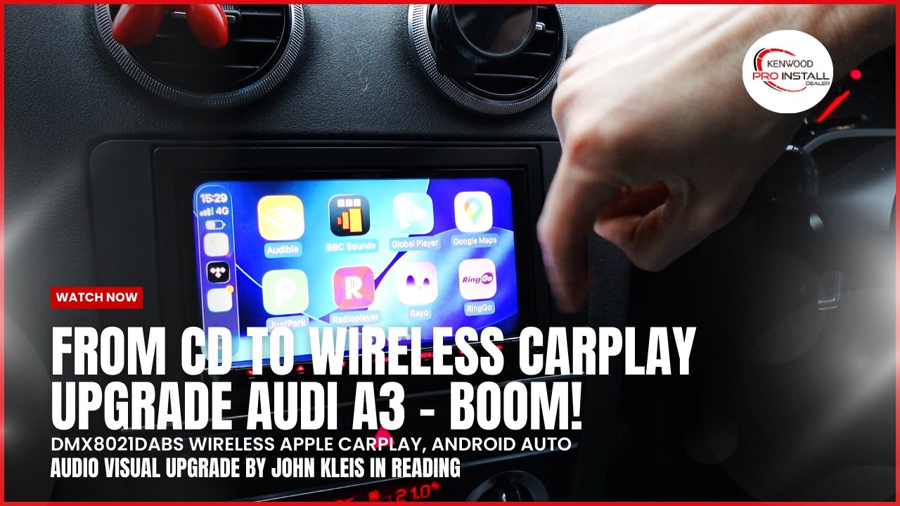 Audi A3 Goes From CD To Wireless CarPlay & More KENWOOD DMX8021DABS #audi #carplay #caraudio
