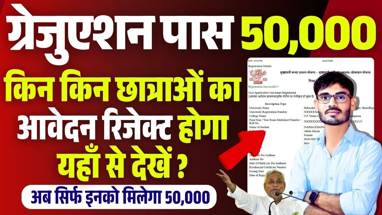 ग्रेजुएशन पास छात्राओं को मिलेगा ₹50,000 | जानें किनका आवेदन होगा रिजेक्ट | Graduation Pass 50000