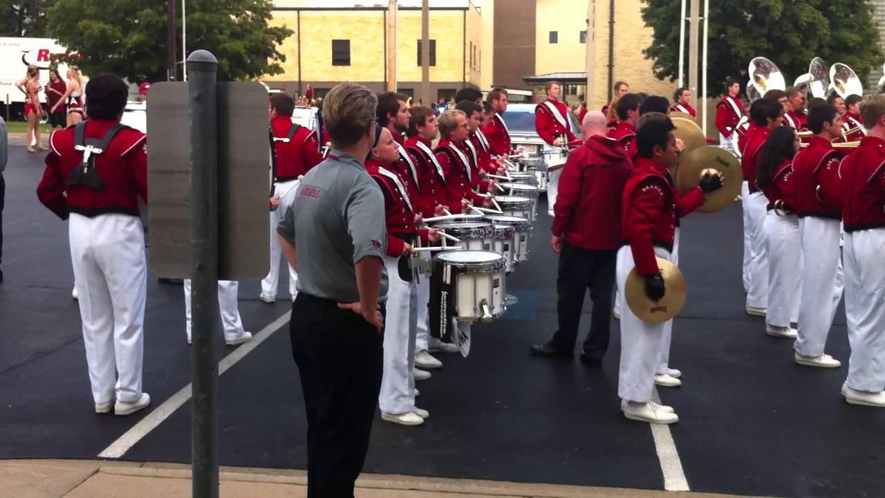 University of Arkansas Band warm up before homecoming parade on 10/11/13
