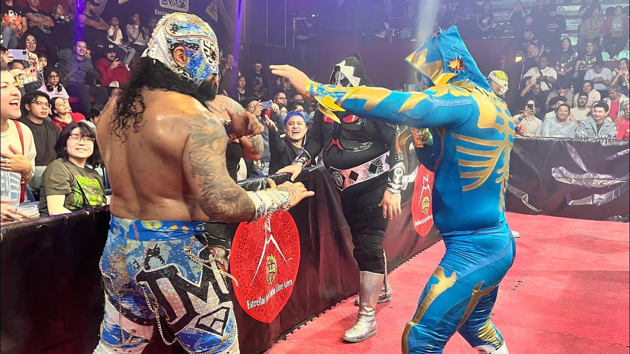 Lucha estelar de ELLA: LA Park, Hijo de LA Park y LA Park Jr 🆚 DMT Azul, Pirata Morgan y Canek Jr 
