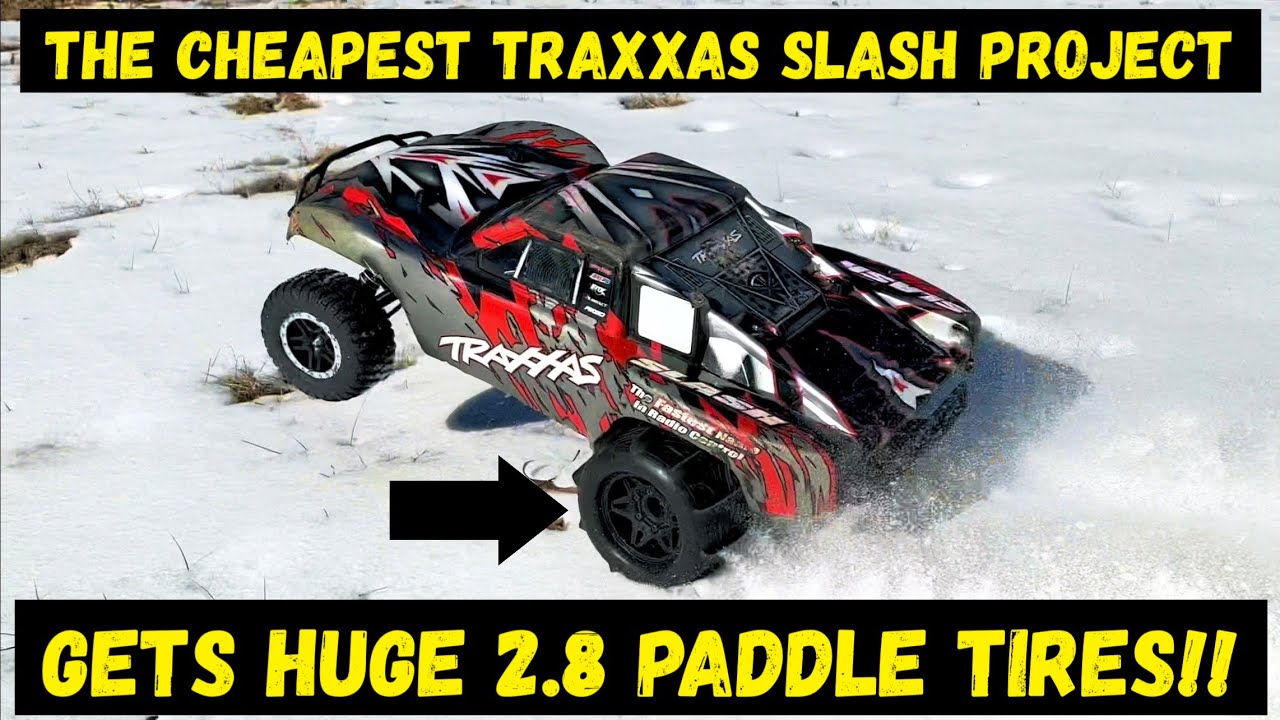 TRAXXAS SLASH 2WD Gets HUGE 2.8 Inch Belted Paddle Tires!! It LOOKS INSANE!!!
