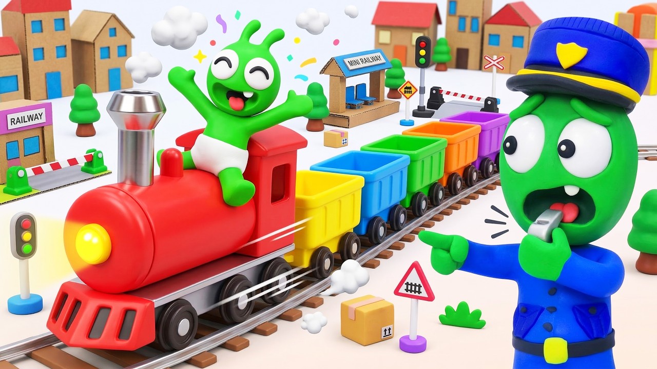 Pea Pea Policía al Rescate 🚨🚂 Salva a Bebé Pea Pea del Tren Colorful