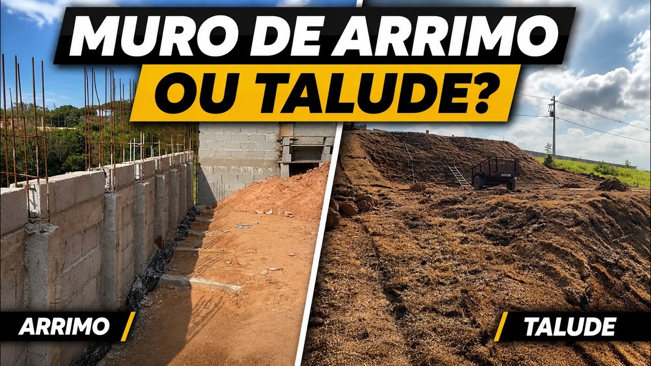 Terreno declive - muro de arrimo ou talude ? Veja essas opções em terrenos de 1000m2