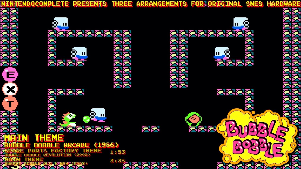♫BUBBLE BOBBLE Theme, 3 SNES Arrangements - NintendoComplete