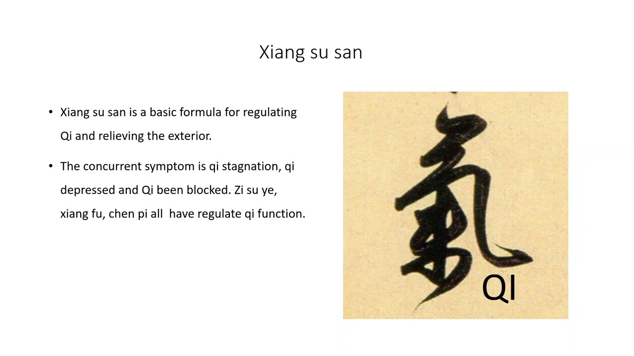 Xiang Su Sang 香苏散 translated from Deng Zhong jia Formulaology