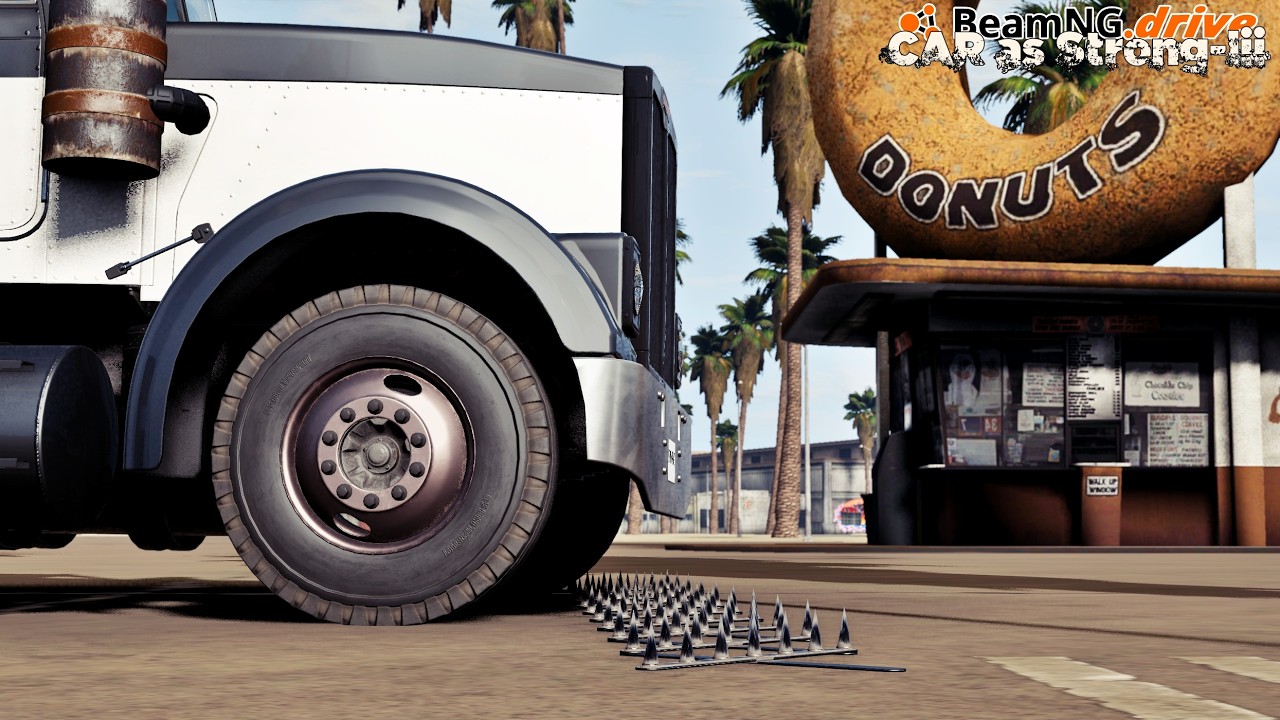 Cars Vs Spike Strip #09 -- BEAMNG DRIVE