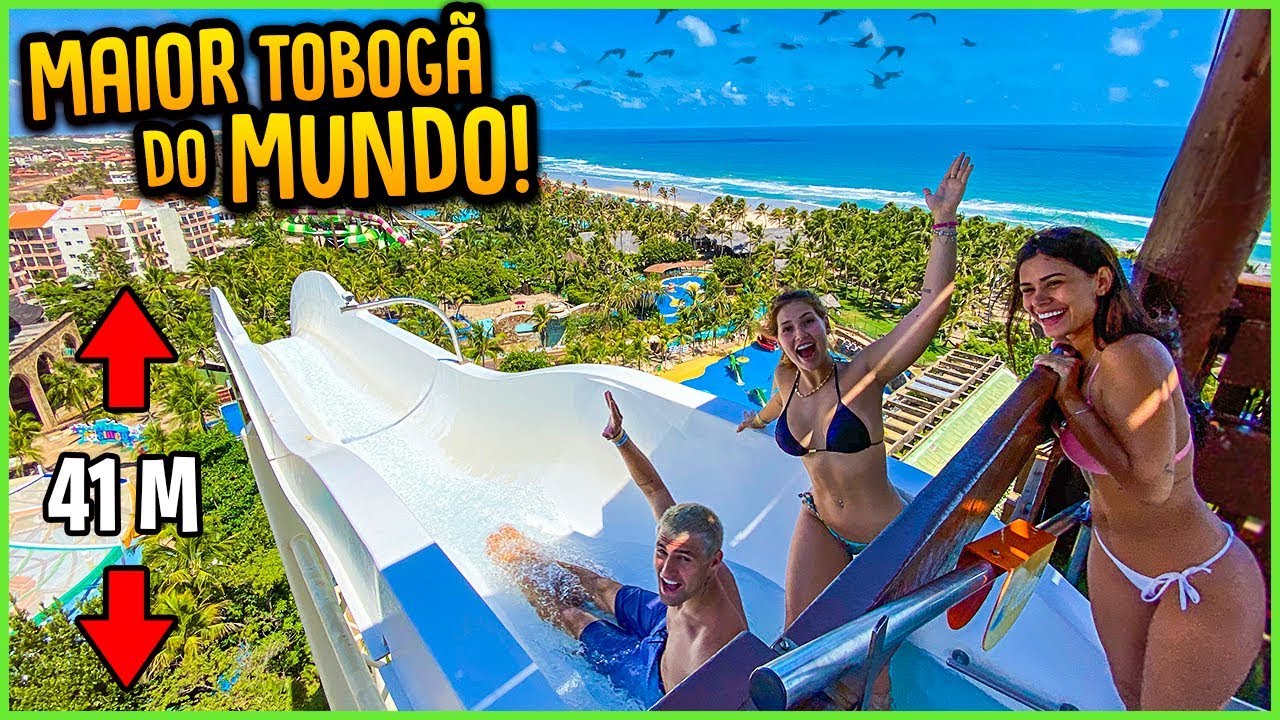 DESCEMOS NO MAIOR TOBOG&Atilde; DO PARQUE AQU&Aacute;TICO A 100 KM/H!! ( DEU RUIM? ) [ REZENDE EVIL ]