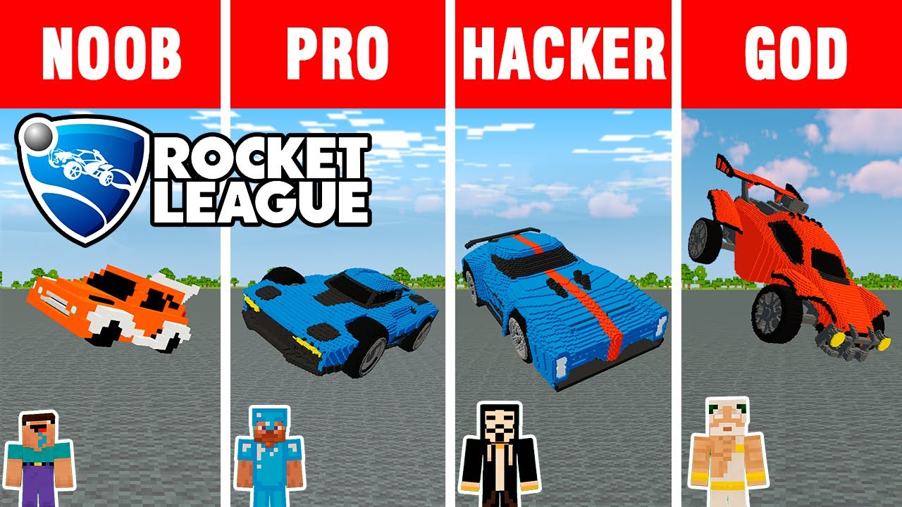 Битва Minecraft: НУБ против ПРО против ХАКЕРА против БОГА: ИСПЫТАНИЕ СТРОИТЕЛЬСТВА ROCKET LEAGUE ...